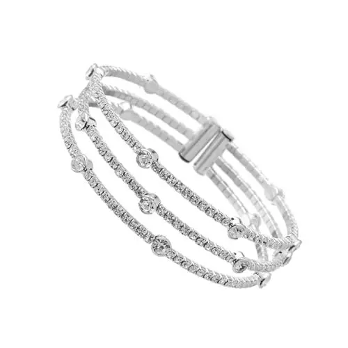 Produktbild: VALICLUD Kristallfrauenarmband Tennis-armband Armreifen Für Damen Strass-armbänder Manschette Damenarmband Kristall Armband Hochzeit Braut Armband Diamantarmband Einfach Fräulein Schmuck
