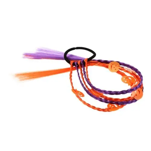 Produktbild: VALICLUD Kürbis-Haargummis Haarschleifen Halloween Gruselige Haargummis Halloween Party Haarschmuck Süße Haaraccessoires Halloween handgefertigt geflochten Halloween-Haarschmuck Harz