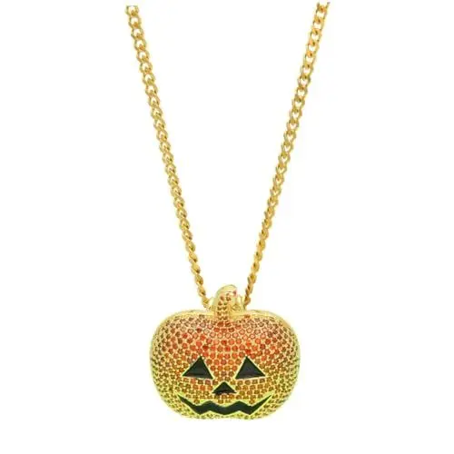 Produktbild: VALICLUD Kürbis Lampe Halskette Kürbislampe Halskette Halloween-verzierung Halsband-halskette Choker-halsketten Halskette Mit Zirkon-anhänger Festival-halskette Kupfer Eingelegter Zirkon