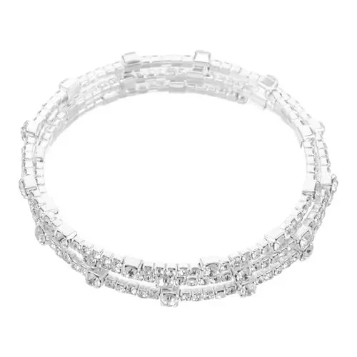 Produktbild: VALICLUD Mehrschichtiges Armband Perlenarmbänder Für Frauen Halter Perlenkette Goldene Ohrringe Für Frauen Strass-armreif Persönlichkeit Armband Strass-armband Braut- Zinklegierung Silver