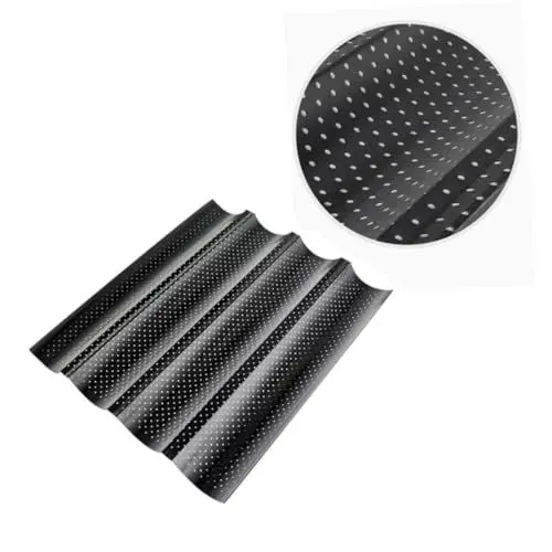 Produktbild: VALICLUD Non-stick Perforierte Brotbackform Für Laibe Für Französisches Und Italienisches Brot Silber Spülmaschinenfest Und Leicht Zu Reinigen