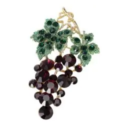 Produktbild: VALICLUD Obst-Brosche Strass-Trauben-Brosche Pflanze Emaille Anstecknadel Schmuck Geburtstagsgeschenke Für Damen Und Herren