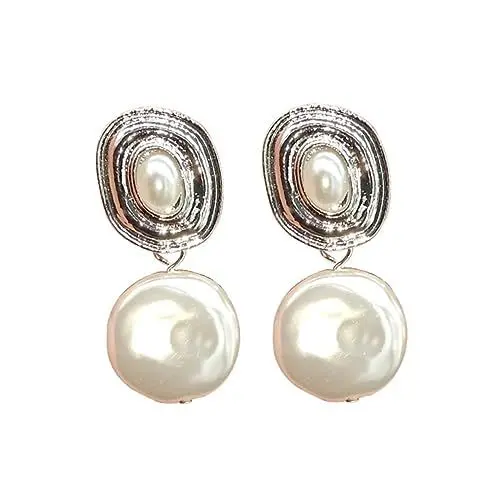 Produktbild: VALICLUD Ohrschmuck Dekor Ohrhänger Ohrringe Perle Perlenohrringe Ohrringrückseiten Für Ohrstecker Ohrnadeln Earbob Ohrtropfen Silver