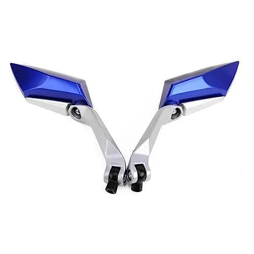 Produktbild: VALICLUD Drehbare Motorrad-rückspiegel Aus Aluminium Blau Geeignet Für Motorräder Scooter Bikes Gewinde Klare Sicht Für
