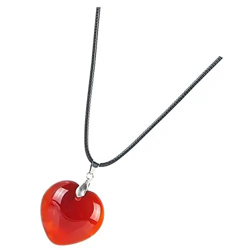 Produktbild: VALICLUD Rote Achat Halskette Herzanhänger Lange Kette Für Damen Stilvolles Accessoire Für Jeden Anlass Als Für Familie Und Freunde Passt Zu Verschiedenen Outfits