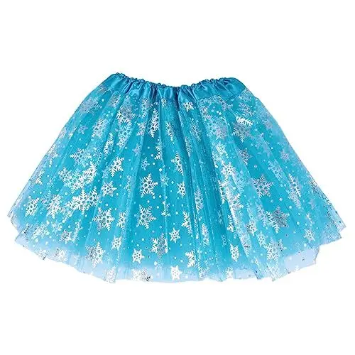 Produktbild: VALICLUD Schneeflockenrock für Kinder Mädchenkleid Tutu-Kleid mit Pailletten kinder ballettkleidung Kinder Prinzessinnenrock glitzer rock Tüllrock für Mädchen Tutu-Röcke für Mädchen Blue