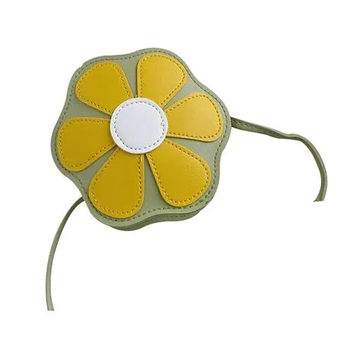 Produktbild: VALICLUD Kinder-umhängetasche Aus Pu-Leder Schultertasche Aufbewahrungstasche Schlichtes Blumendesign