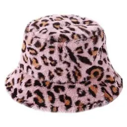 Produktbild: VALICLUD Sonnenhut Damenhut Outdoor-Hut Wintermützen für Frauen Kunstpelz Eimer Hut Leopardenmuster Fischerhut Kappe Vintage Warmer Hut Hüte Für Frauen Damen Damenmützen Sonnenhut Damen