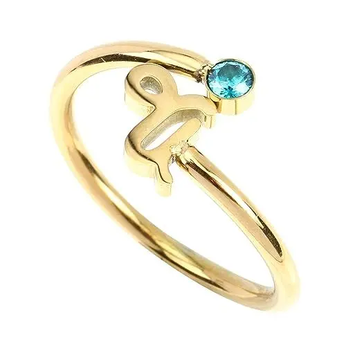 Produktbild: VALICLUD Sternzeichen-Ring, goldener Daumenring, Schmuck, Ringe, Daumenring für Frauen, offener Ring, Jungfrau für Frauen, Bandringe, Zirkonschmuck, goldener Edelstahl, 2.2x1cm, Edelstahl, Zirkonia,