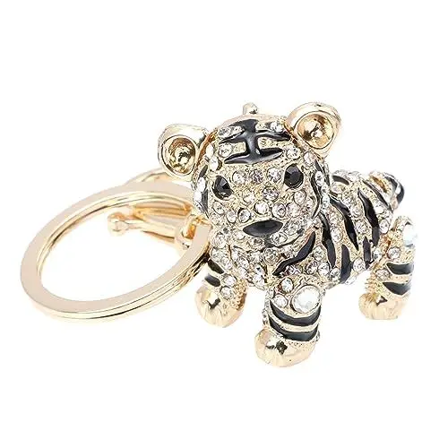 Produktbild: VALICLUD Tiger Schlüsselanhänger Strass Anhänger Mit Kristallen Taschenpendant Für Schlüssel Auto Und Handtaschen Perfektes Zum Neujahr Für Tiger-geborene