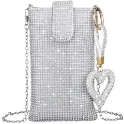 Produktbild: VALICLUD Umhängetasche Handytasche Silberne Taschen Für Damen Glitzernde Umhängetasche Damen-Abendtaschen Handytaschen Für Damen Umhängetasche