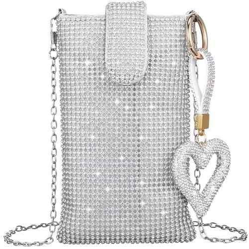 Produktbild: VALICLUD Umhängetasche Handytasche Silberne Taschen Für Damen Glitzernde Umhängetasche Damen-Abendtaschen Handytaschen Für Damen Umhängetasche
