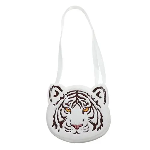 Produktbild: VALICLUD Umhängetasche Mit Weißem Tiger Flauschige Kuriertaschen Tier Geldbörse Handtasche Tiger Tasche Flauschige Handtasche Mini-einkaufstasche Kinder Wechseln Geldbeutel Plüsch