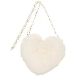 Produktbild: VALICLUD Umhängetasche plüsch tasche Pfirsich Herzform felltasche Tasche Kette Umhängetasche Für Damen Dame（Beige）