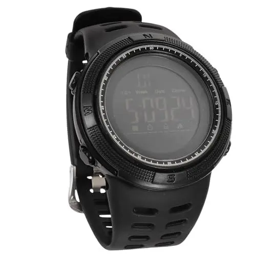 Produktbild: VALICLUD Outdoor-uhr Für Herren Bergsteigen Timing Schrittzähler Sportuhr Großes Display Schwarz Wr50m Schwimmen