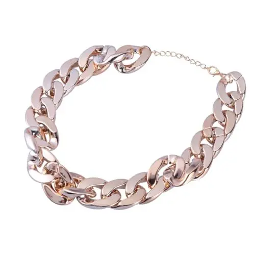 Produktbild: VALICLUD kurze Halskettenkette klobige Kette golden Unisex-Halskette Panzerkette golden