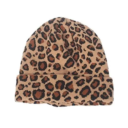 Produktbild: VALICLUDKamel Leopard Lady Wolle Gestrickte Hut Frau Warme Knit Mütze Mode Mütze Für Herbst Winter im Winter