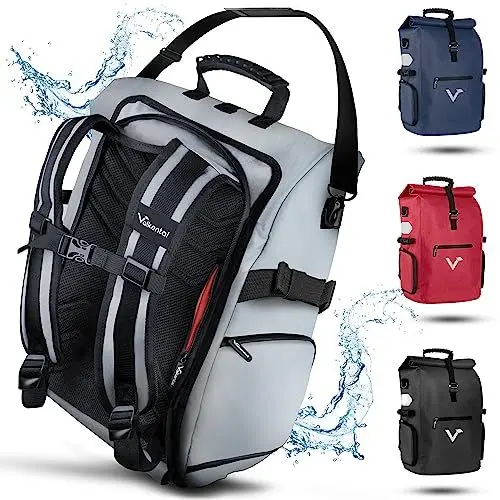 Produktbild: Valkental - Hochwertige & Vollreflektierende Fahrradtasche - 23L - Geeignet als Gepäckträgertasche, Rucksack & Umhängetasche - 100% Wasserdicht