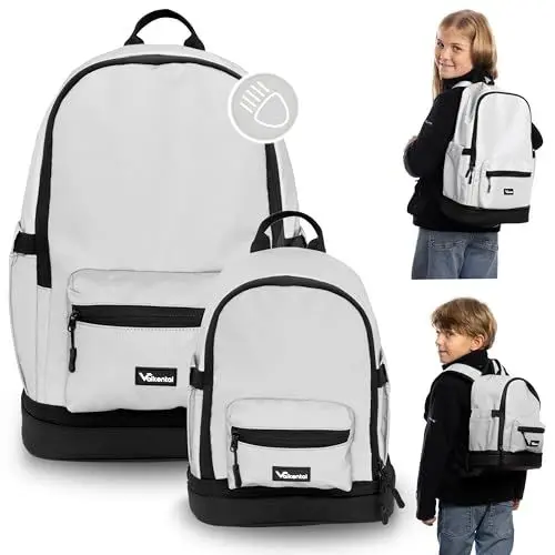Produktbild: Valkental - Reflektierender Kinderrucksack für Kindergarten und Schule | Mit Bodenfach und Gepolstertem Rücken | 8-18L | Hohe Sichtbarkeit