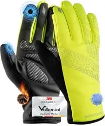Produktbild: Valkental® wasserdichte Fahrradhandschuhe mit 3M Isolation | Gepolstert & Griffig | Winterhandschuhe & Übergangshandschuhe (Herren & Damen) mit Touchscreen Funktion - GloRider