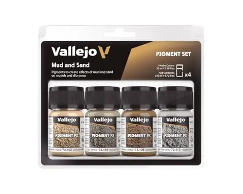 Produktbild: Vallejo 073191 Pigment-Set Schlamm und Sand, 35 ml (4er Pack), braun