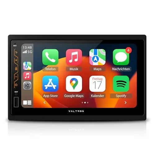 Produktbild: VALTRON RX-820HD 2-DIN-Multimedia Autoradio, 7-Zoll Touchscreen, Drahtlos Android Auto & CarPlay, USB, Bluetooth, Hochleistungstuner, 16-Band-Grafikequalizer, Schwarz, Rückfahrkamera (Standard)