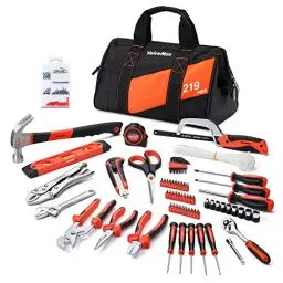 Produktbild: ValueMax Werkzeugset 219tlg, Werkzeugtasche bestückt, tägliche Werkzeuge, Werkzeugsatz für Haushalt, DIY, Heimwerker und Mechaniker bei Reparaturen zu Hause oder Profiarbeiten