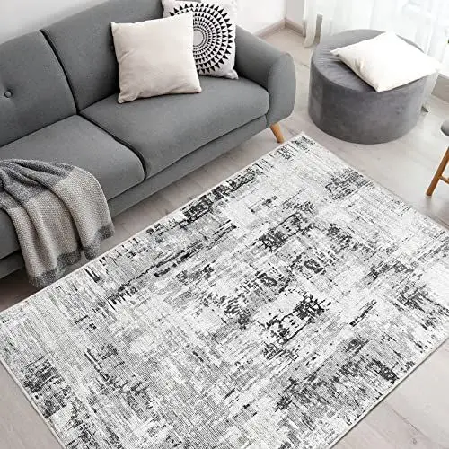 Produktbild: Vamcheer Teppich Wohnzimmer Kurzflor Moderner - Schlafzimmer Teppich Flauschiger,Waschbar Boho Teppich,Teppiche Groß für Arbeitszimmer, Büro,Super Weich, Anti-Rutsch,160x230 cm Beige/Grau