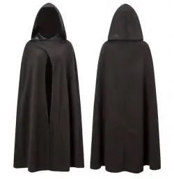Produktbild: Vampir Kostüm - Umhang schwarz mit Kaputze - Verkleidung für Halloween & Fasching & Karneval - Kinder & Erwachsene