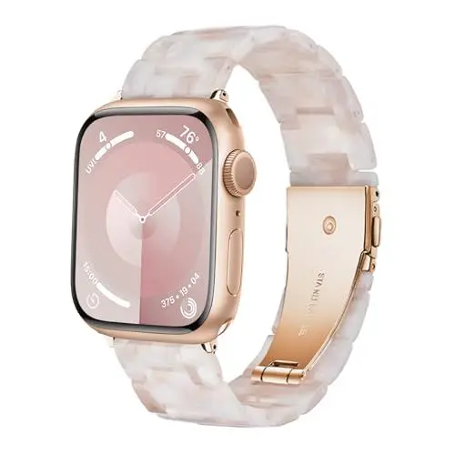 Produktbild: Vamyzji Kompatibel mit Apple Watch 10 Armband 42mm(Series 10) 41mm 40mm 38mm, Leichtes Wasserfestes Harz Verstellbares Ersatzband für Apple Watch Series 10 9 8 7 6 5 4 3 2 1 iWatch SE, Damen Herren