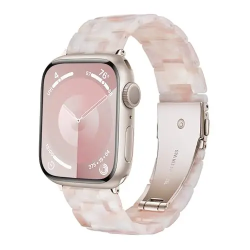 Produktbild: Vamyzji Kompatibel mit Apple Watch Armband 49mm 45mm 44mm 42mm, für Apple Watch Serie 9 8 7 6 5 4 3 2 1 iWatch SE/SE2, Ultra/Ultra 2 49mm, Leichtes Harz Verstellbares Sport Ersatzband für Damen Herren