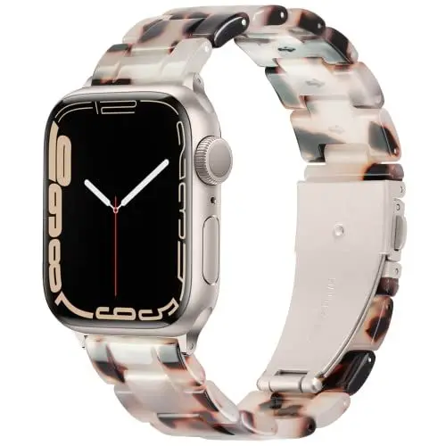 Produktbild: Vamyzji Kompatibel mit Apple Watch Armband 46mm 45mm 44mm 49mm 42mm(Serie 3 2 1), Leichtes Wasserfestes Harz Verstellbares Ersatzband für iWatch Series 10 9 8 7 6 5 4 3 2 1 SE, Ultra 2 1, Damen Herren