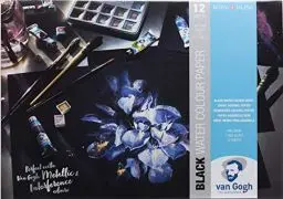 Produktbild: Van Gogh Aquarellpapierblock, 140lb, Schwarzes Papier, 12 Blatt, 11,7