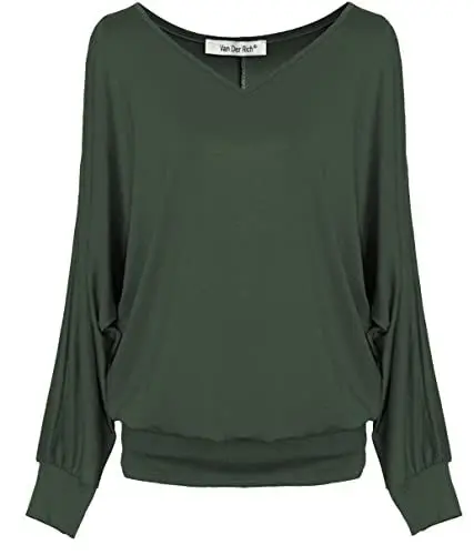 Produktbild: Van Der Rich ® - Basic Tops Bluse mit Langen Ärmeln - Damen (ML-Khaki, XL)