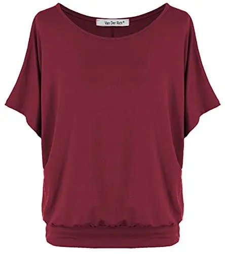 Produktbild: Van Der Rich ® - Oversize T-Shirt mit Fledermausärme - Damen(Bordeaux, XL)