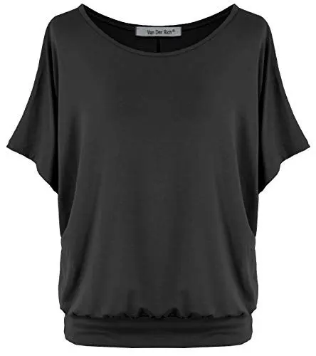 Produktbild: Van Der Rich ® - Oversize T-Shirt mit Fledermausärme - Damen(Schwarz, L)