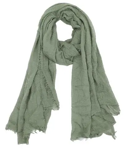Produktbild: Van Der Rich ® - Schal mit fein gekreppter Oberfläche für Damen und Herren (63-Hellkhaki, One Size)