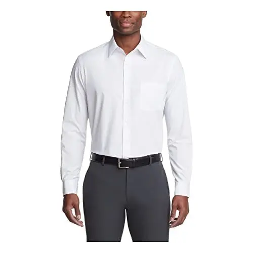 Produktbild: Van Heusen Herren Kleid Hemd Regular Fit Popeline Solid, Weiss/opulenter Garten, 46 cm Hals 86 cm- 89 cm Ärmel