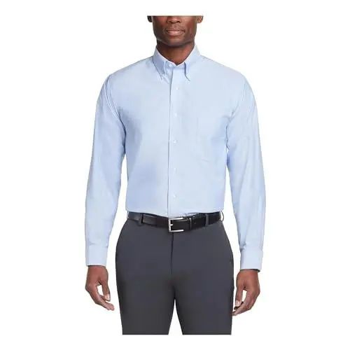 Produktbild: Van Heusen Herren Regular Fit Oxford Solid Klassisches Hemd, Blau, 20.5