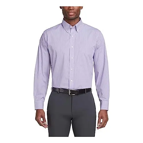 Produktbild: Van Heusen Herren Regular Fit Gingham Button-Down-Kragen Kleid Klassisches Hemd, Amethyst, 15.5