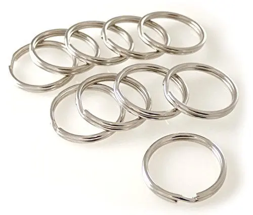 Produktbild: van den Heuvel | 10 Stahl Schlüsselringe 40mm Durchmesser | großer Schlüsselanhängerring gehärtet/vernickelt | langlebiger Schlüsselanhänger zur Schlüsselorganisation | Made in Germany