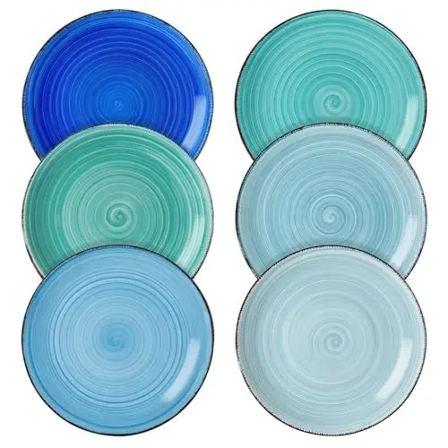 Produktbild: vancasso Kuchenteller Steinzeug, BONITA 6-teiliges Flachteller, Ø 18,8 cm Pastateller Dessertteller Set