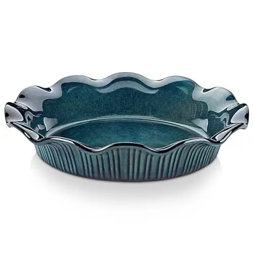 Produktbild: vancasso STERN Tarteform Steingut 26 cm, Quicheform zum Backen, Auflaufform, Backform, zu Reinigen, Spülmaschinen-, Mikrowellen- und Ofenfest, Grüner