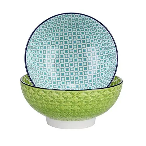 Produktbild: vancasso Schalen Set, Macaron 2 teilig große Schalen Set aus porzellan, Füllmenge 1200 ml, Suppenschalen, Ramen Schale, Dessertschale, Salatschalen, Suppenschalen, Schüssel