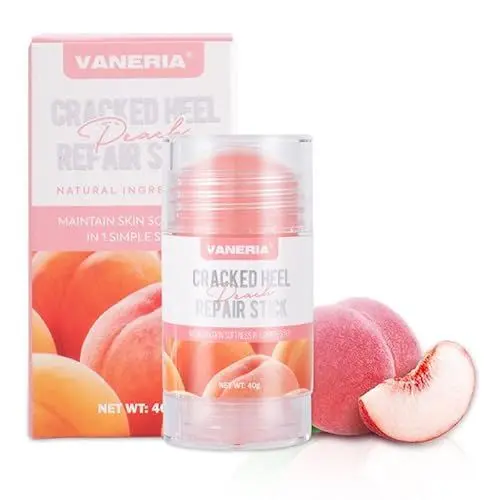 Produktbild: VANERIA Fußpflege für Fusscreme Sehr Trockene Füsse,Rissige Ferse Repair Stick für Trockene Rissige Füße Behandlung mit Shea Butter & Kokosnussöl,Tief Befeuchten und Erweichen Füße 40g(Pfirsich-Duft)