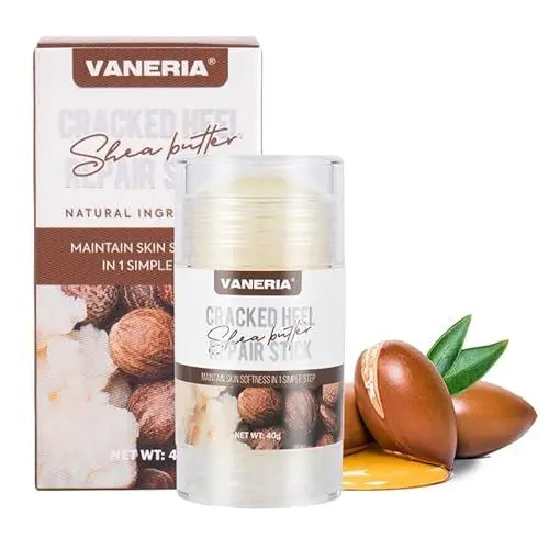 Produktbild: VANERIA Fußpflege für Fusscreme Sehr Trockene Füsse,Rissige Ferse Repair Stick für Trockene Rissige Füße Behandlung mit Shea Butter & Kokosnussöl,Tief Befeuchten und Erweichen Füße 40g(Shea-Duft)