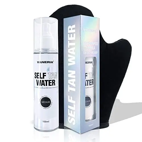 Produktbild: VANERIA Selbstbräuner Spray mit Handschuh,Bräunungsspray,Langzeit-Effekt,Bräunungscreme,Zieht Schnell Ein,Feuchtigkeitsspendend 150ml/5.29 fl.Oz