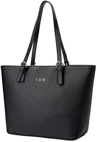 Produktbild: Vanessa & Melissa® Damen Shopper klassisch elegante Handtasche Henkeltasche Schwarz