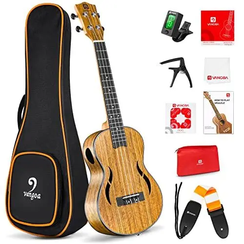 Produktbild: Vangoa Tenor Ukulele 26 Zoll Walnussholz Hawaii Akustik Ukulelen Einsteiger Set mit Gig Bag, Natürlich