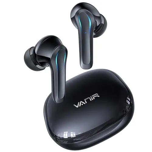 Produktbild: VANIR Bluetooth- Ohrstöpsel, KI- Geräuschunterdrückung, Bluetooth- Ohrhörer mit Anrufgeräuschunterdrückung, In- Ear- Kopfhörer, bis zu 30 Stunden Wiedergabe, kompatibel mit iPhone und Android